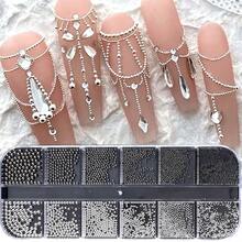 1 Hộp gồm 12 hạt bi thép nhỏ trang trí móng tay màu vàng bạc nhiều màu, 1 bút từ tính hình cầu dùng để trang trí móng tay. - Nhiều màu - Xem 6