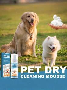2oz Mini No-Rinse Foaming Cat Shampoo | Natural Pet Shampoo For Dogs & Cats | No-Rinse Dry Shampoo, No Need To Bathe | Pet Supplies | No Rinsing Required - Blue - View 2