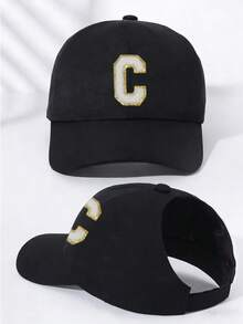 1PC Woman's Ponytail Baseball Cap With 26 Letters , Messy Bun Ponytail Baseball Cap For Women,Adjustable Sun Hat For Summer,Women's High Bun Ponytail Cap,Stylish Visor Hat,Perfer For Summer, Beach & Workout - Black - View 10