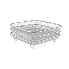 3/2/1 Pcs Air Fryer Rack Accessories, Multi-Layer Air Fryer Rack Set, Stainless Steel Stackable Bacon Air Fryer Accessories, Baking Basket, Toaster Rack, Cooking Rack, Suitable For Home Kitchen Baking And Cooking - Air Fryer Grill Rack - View 14