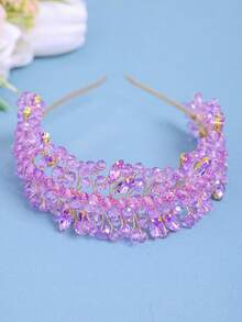1pc Elegant Women's Crystal Headband Hair Accessory, Bridal Wedding Headpiece, Suitable For Princess Events, Festivals, Birthday Parties, Banquets Hair Band Hair Hoop,Summer,Holiday,Travel - Multicolor - View 6