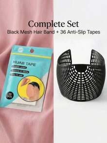 1/2 chiếc băng đô lưới thoáng khí có vòng cố định chống trượt, phụ kiện tóc hàng ngày và khi đi du lịch. - màu đặc - Xem 15