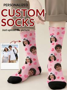 1 Pasang Kaos Kaki Setengah Betis Kustom dengan Cetakan Wajah Apa Saja, Kaos Kaki Foto Personalisasi, Kaos Kaki Setengah Betis dengan Pola Kustom Menarik, Cocok untuk Hari Valentine, Ulang Tahun, Hadiah, Personalisasi, Menyenangkan, Berwarna-warni, Desain Kartun Kreatif, Hadiah Liburan, Nyaman dan Bernapas, Meningkatkan Suasana Rumah, Modis, Cocok untuk Pria dan Wanita, Menyenangkan, Unik, Kartun, Kaos Kaki Aneka Warna - MultiWarna - View 9