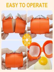 1pc Egg Beater Kitchen Tool, Made Of Durable Material, Easy To Clean, Long-Lasting, Effortlessly Crack Eggs Without Leaving Shells, Ideal For Baking, Scrambled Eggs And Omelets, Suitable For Raw And Cooked Eggs, Handheld Kitchen Gadget, Easily Separate Egg Yolk And Egg White With Just One Press Of The Button, No Need For Knives Or Tapping - Multicolor - View 6