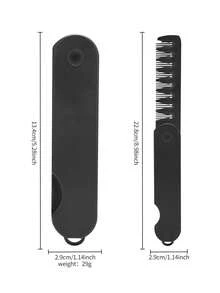 Multi-Functional Men's Folding Comb, Oil Hair Comb, Pompadour Comb, Wide-Tooth Textured Styling Comb, Portable Travel Folding Comb - Black - View 8