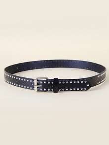 1 chiếc thắt lưng da PU phong cách Punk Metal miền Tây dành cho nữ - màu đen - Xem 2