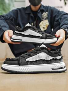 2026新款男士小众麻绳帆布鞋，休闲厚底舒适透气运动鞋 - 黑色 - 查看 5