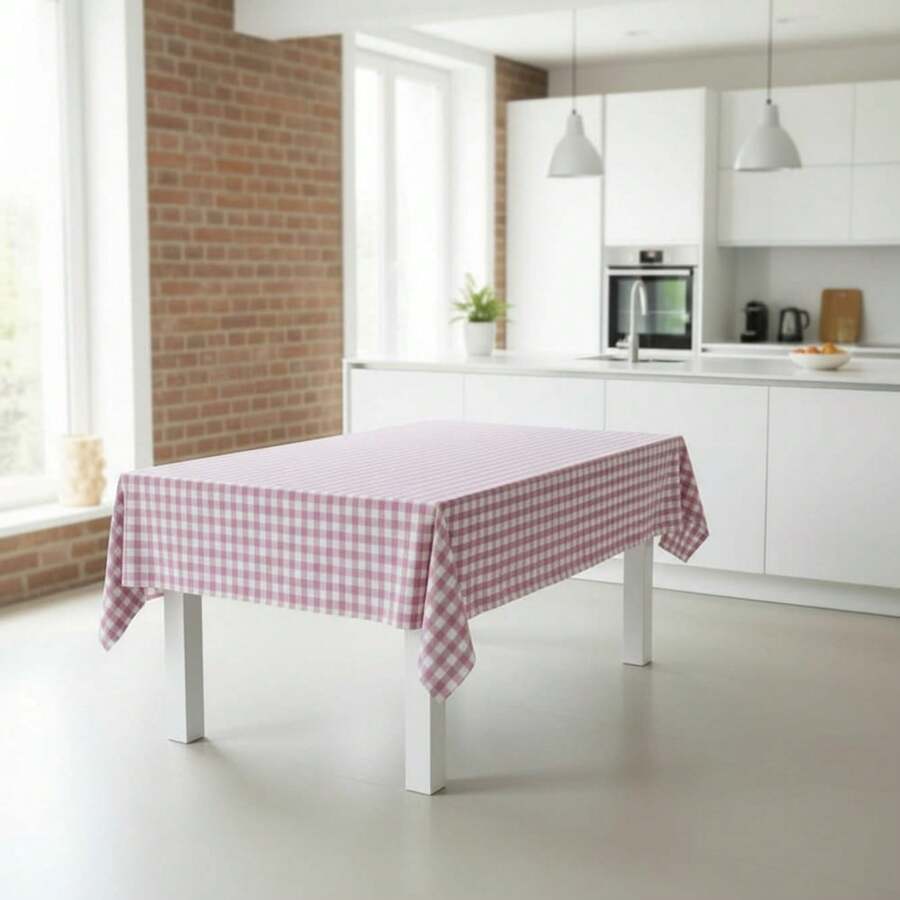 Kiva Stain-Resistant Tablecloth, Medium Checkered Pattern, Extra Soft Touch, Teflon Coated And Waterproof, Sizes From 100x140 To 300x140 Cm And Round 140 Cm - Stain-Resistant Tablecloth - Available In 15 Colors - 選項 12 - 查看 1