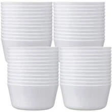 Foaincore - 24 cuencos de plástico para niños 10 onzas apto para microondas lavaplatos cuencos para niños botanas coloridos para ensalada postres para niños suministros de sopa blanco - Blanco - Ver 8