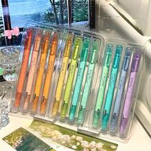 4支/套 12色闪光荧光笔、荧光笔、荧光凝胶笔、斜头马克笔、粉色可爱荧光笔，返校办公用品，可用于划线、高亮、彩色绘画文具、学习用品 - 套裝 - 查看 5