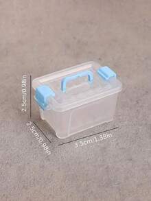 10件套娃娃屋迷你收纳盒套装，透明塑料盒，带提手和按扣，玩具屋和DIY场景配件 - 彩色 - 查看 5