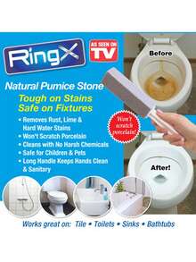 1/2 块浮石清洁棒 | 有效去除水渍、硬水渍、钙沉积和铁锈。适用于清洁马桶、瓷砖表面、浴缸和厨房。符合人体工程学的手柄设计，使用非常方便。 - 灰色 - 查看 9