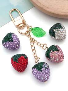 2-20颗红色草莓樱桃粘土钻珠 DIY手工耳环手链项链首饰材料配件 - 紅色-草莓 - 查看 4