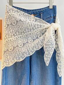 1件装女士蕾丝围裙裙，新款多层半身衬裙，腰部系带遮羞裙 - 彩色 - 查看 6