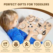 Wooden Montessori Busy Board, Montessori Sensory Activity Board Toys Kids Toddler Boys Girls, & ADHD Motor Skills - 1 - 查看 6