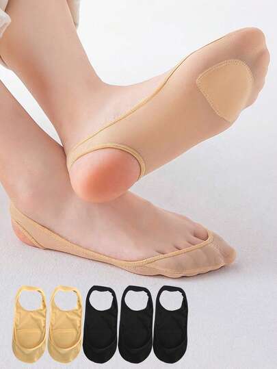 1/5/10 Pairs Of Invisible Women Summer Silicone Non Slip Socks For High Heels Shoes Ice Silk Thin Half Palm Suspender Boat Socks