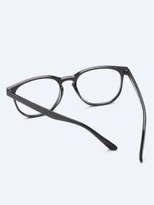 Men's Classic Solid Color Square Non-Prescription Glasses Glasses, Suitable For Daily Wear, Outfit Matching, And Holiday Gifts - Clear - View 5