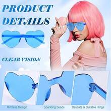 1件装5层心形薄纱芭蕾舞裙，女士和女孩派对舞蹈芭蕾舞裙 - 寶藍+愛心眼鏡 - 查看 7