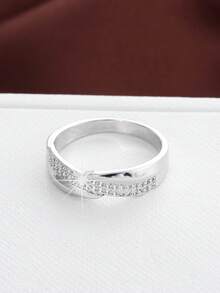 1 chiếc nhẫn đính đá hình chữ thập thiết kế độc đáo, nhẫn đeo hàng ngày sang trọng, tinh tế, phù hợp để đeo mỗi ngày. - nhẫn - Xem 10