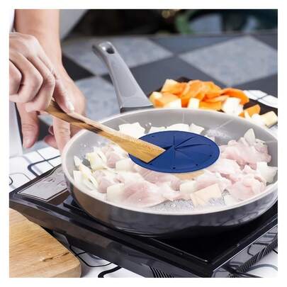 غطاء رذاذ الكريمة المخفوقة وخفاقة البيض - غطاء رذاذ الخبز الشفاف، غطاء خلط دائري، غطاء أزرق، مساعد رائع للخبز والطهي في المناسبات