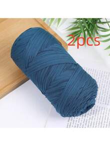 [Paquete de hilo 100% poliéster] 2 paquetes de hilo 100% poliéster - 200g por paquete, colores mixtos, adecuado para manualidades DIY, tejido, cestería y tejido de alfombras - 200 gramos - Ver 56