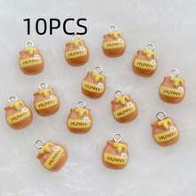 Một bộ 10/20 mặt dây chuyền hình con ong hoạt hình mini dễ thương làm bằng nhựa, rực rỡ sắc màu. - Nhiều màu - Xem 9
