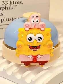 SpongeBob SquarePants 主题系列铃铛，手动按压响应铃，宠物呼叫铃，可爱方形卡通服务铃，适用于柜台、办公桌和直播间 - 隨機 - 查看 9