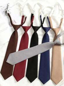 1 pieza Corbata ajustable clásica de uniforme escolar para mujer, accesorio para festival, fiesta o actuación - Multicolor a - Ver 12