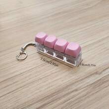 Keycap Pop Fidget Toy Keychain - A Finger-Press Gadget For Adults, Enjoyable Desk Accessory, Compact Mini Push Bubble Toy For Concentration - Multicolor - View 2