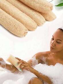 2pcs/1pc Natural Organic Luffa Sponge, Strong Exfoliating Body & Back Scrubber, For Men & Women, SPA, Beauty, Daily Bathing - Multicolor - View 1