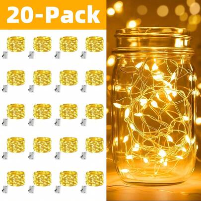 20 Dây Đèn Trang Trí Tiên Dài 3,3 Feet (khoảng 90cm) 10 Đèn LED Chống Nước, Dây Màu Bạc, Đom đóm, Sao và Trăng, Trang Trí Phòng Ngủ, Tiệc Tùng, Đám Cưới, Giáng Sinh, Sinh Nhật, Trang Trí Vườn, Đèn Dây Trong Nhà, Ngày Valentine, Chủ Đề Thiên Thần, Chất Liệu Nhựa, Điều Khiển Bằng Nút Bấm, Pin Không Sạc Lại, Công Tắc Điều Khiển, Đường Kính <20mm, Sử Dụng Pin, Dùng Cho Phòng Ngủ, Tiệc Tùng, Đám Cưới, Giáng Sinh, Sinh Nhật, Trang Trí Vườn, Trong Nhà