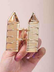 1 Piece Women's Unique Design Pencil Tennis Racket, Rhinestone-Embellished, Fashionable Cute Cartoon Half-Up Hair Claw Clip Hair Accessory Hairpin - Multicolor - View 3