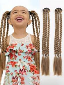 2顶18英寸手工编织扭辫假发，高温丝合成假发，适合女孩日常佩戴 - 彩色 - 查看 15