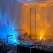16-färgs LED-atmosfärslampa, fjärrstyrd färgskiftande nattlampa, USB-driven vattenvågslåga projektionslampa, lämplig för sovrum, rum, skrivbord, sängbord, heminredning, julklapp - Multifärgad - Visa 6
