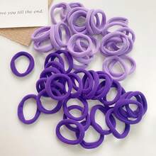50pcs  High Elastic Hair Bands For Girls Hairband Rubber Band Ties Ponytail Holder Scrunchies Hair Accessories Girls Hair Accessories No Slipping - 紫色 - 查看 5