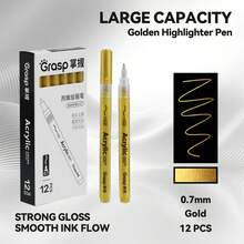 New High-Capacity Highlighter Markers, Classic Gold, Silver, And White Colors, Suitable For Different Styles And Subjects, Durable Tip With Smooth, Uniform Ink Flow, Excellent Color Coverage, Waterproof And Fade-Resistant, Ideal For Illustrations, Anime, Watercolor, Colored Pencil, And Sketches Requiring Enhanced Dimensionality. - Sets - View 14