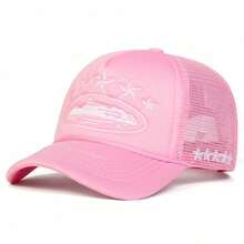 1pc Hats For Women. Women Five-Pointed Star Embroidery Truck Driver Hat, Fashionable Baseball Cap With Mesh, Sun Protection Casual Outdoor Hat For Spring Autumn Traveling, Beach Holiday Halloween - D - Xem 12