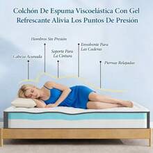 Colchón Para Cama Matrimonial Memory Foam 190*135*15cm Blanco,Alta Resistencia y No es Fácil Colapsar - Blanco - Ver 4