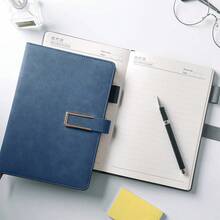 1 pieza Cuaderno/Diario A5 - Cuaderno de negocios con tapa dura, diario de piel sintética PU con cierre magnético y soporte para bolígrafo, adecuado para hombres y mujeres, cuaderno de espiral grueso para oficina, negocios, estudio, viajes, uso personal - A - Ver 3