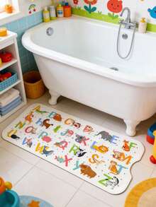 1 Set Badematte mit Schildkrötenmuster, Saugnapf rutschfeste Badewannen-Matte mit Ablauflöchern, 40 x 16 cm Badewannen-Matte mit Ozean-Tier- und Buchstabenmuster, weich & bequem Baby Badezimmer Dusch-Matte - geeignet für Baby Badezimmer Zubehör, Baby Badezimmer Dekoration, Zuhause, Hotel und Auto Reisen - in verschiedenen Farben erhältlich, Sommer Schwimmbad Zubehör - Badematte - Übersicht 8
