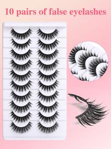 7 Pairs Unique Natural Look False Eyelashes - Stiff Cartoon Lashes, Cartoon Fairy Design, Perfect For Cosplay - Reusable Natural Appearance Fake Eyelashes - View 8