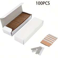 100pcs Stainless Steel Double-Edged Razor Blades - Sharp, Durable, Smooth Shave, Platinum Coated For Precise & Comfortable Shaving Experience, Efficient, Washable & Rust-Proof. Suitable For All Razor Models, Also Can Be Used As Scraper Replacement. Ideal For Shaving Facial Hair, Sideburns And Body Hair, Also Useful For Cleaning Stubborn Stains. Practical And Thoughtful Gift For Gentlemen! - Multicolor - View 2