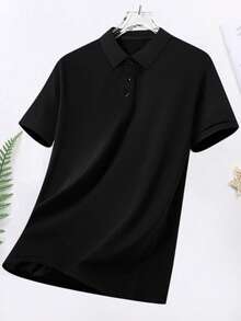 1 chiếc áo polo nam công sở thanh lịch mới năm 2026, phù hợp cho trang phục công sở | Kiểu dáng boyfriend - màu đen - Xem 2