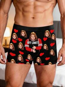 Customizable Graphic Men's Briefs, A Thoughtful Gift For Your Husband Or Boyfriend, Also A Unique Present For Holidays And Anniversaries - Black - View 2