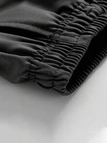 Pantalones deportivos largos casuales de unicolor para mujer, adecuados para todas las estaciones, fáciles de combinar con cualquier atuendo - Negro - Ver 5