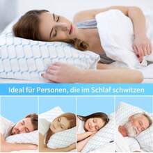Almohada de 40 x 80 cm Almohada de Espuma viscoelástica Almohada de enfriamiento Almohada Plana para Dormir de Lado Onda Azul 40 x 80 cm - Ola azul - Ver 6