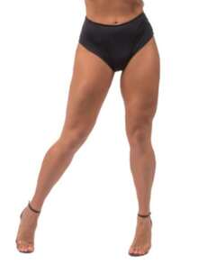 High-Waisted Bikini Bottoms, Hot Pants, Tummy Control. - Black - View 3