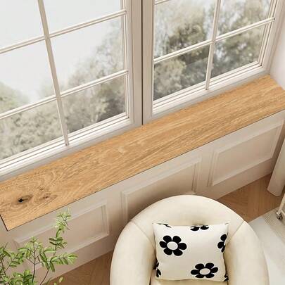 结节木纹窗台垫，家居厨房卧室窄窗台装饰及保护垫，柔软高吸水性，优雅印花桌面垫 - 鲜艳的玫瑰和薰衣草，适合室内/室外窗台装饰，春夏家居桌面装饰，多功能公寓窗台及飘窗靠垫