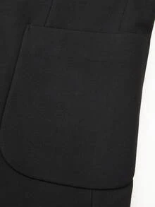 Tucano Men's Herringbone Single-Breasted Suit Jacket, With Inverted Collar, Double-Button Design, Decorated With Exquisite Lapel Pin, Slim Fit, Suitable For Office, Business Meetings, Casual Business Occasions And Daily Commuting. - Black - View 5