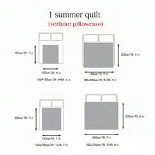 1pc Skin-Friendly Minimalist Plaid + Floral Quilted Wide-Edge Summer Quilt, Soft & Fine, Moisture-Wicking & Breathable, Minimalist & Elegant, Fashionable Air Conditioning Quilt - Blue Plaid Summer Quilt - View 3